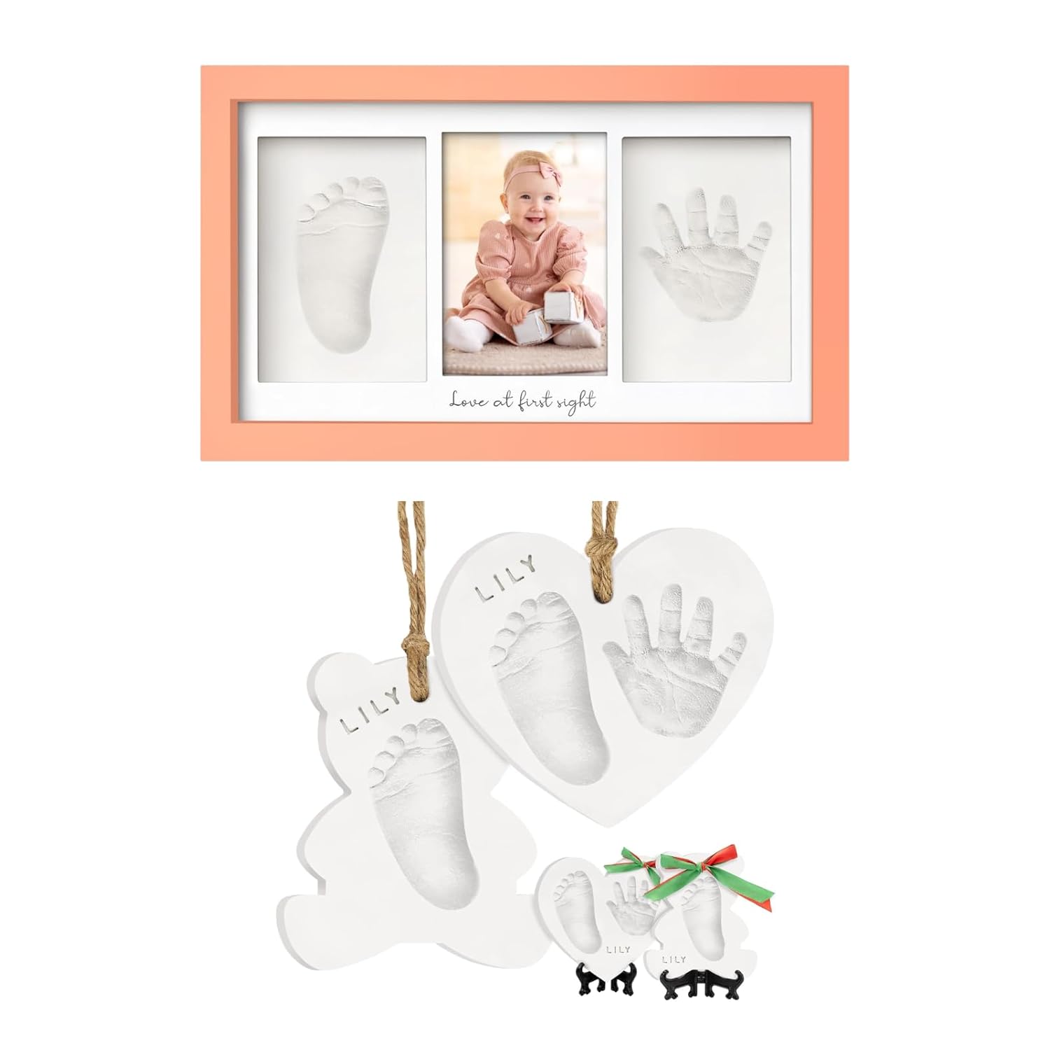 KeaBabies Baby Footprint Handprint Kit - Keepsake Frame Personalized Gift
