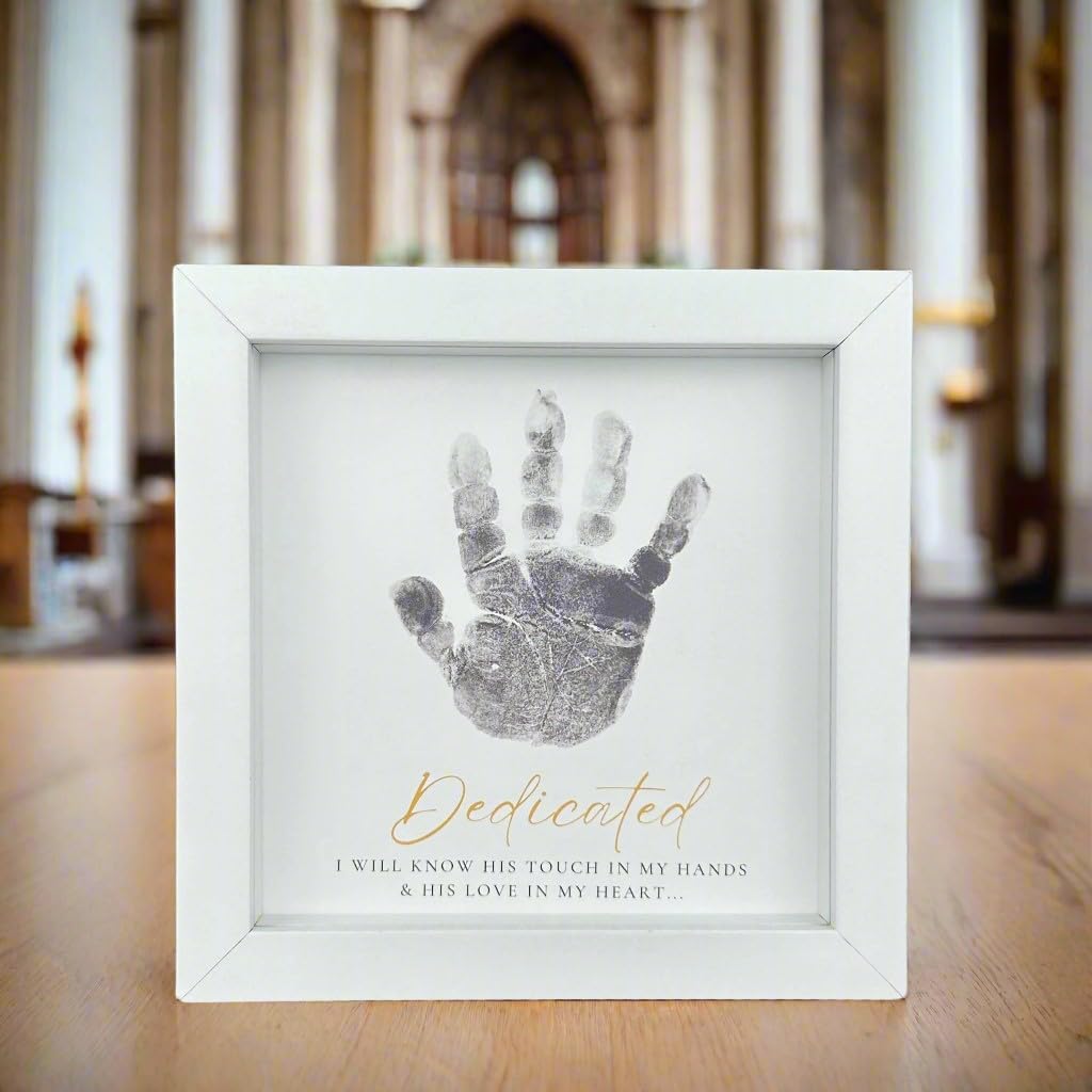 White Shadowbox Frame 6x6 for Baby Dedication Keepsakes 1