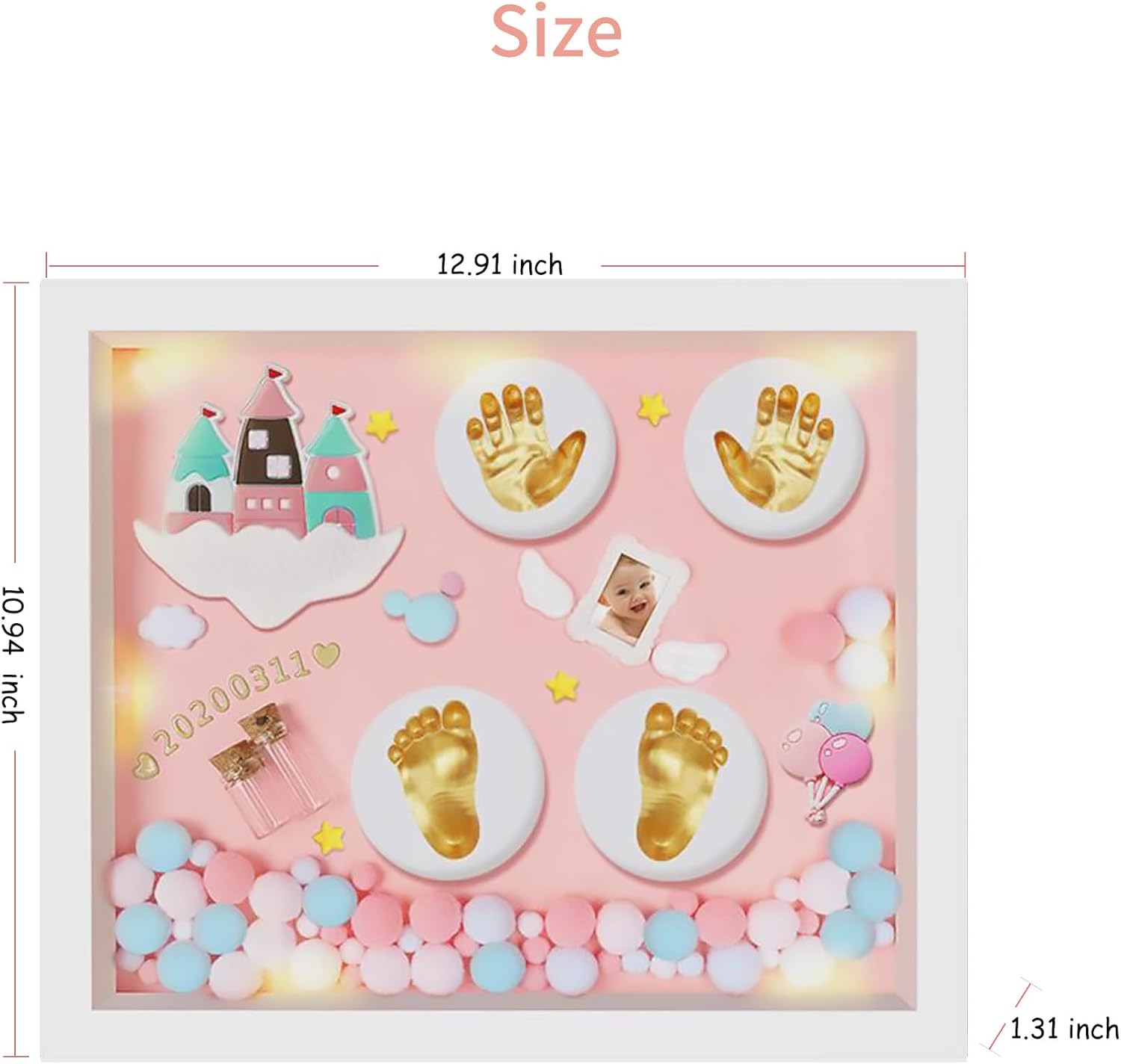 MCstars Handprint Footprint Baby Photo Frame Keepsake