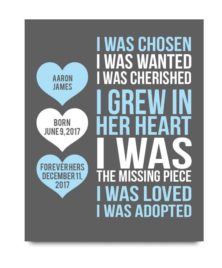 Adoption Paper Art Print Personalized Keepsake Gift