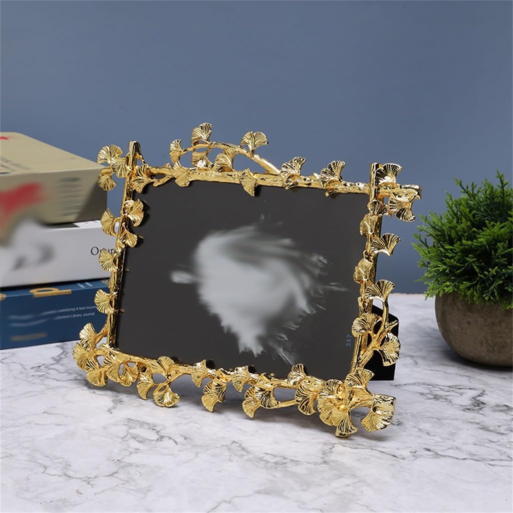 STBTOO 7inch Gold Accent Metal Photo Frame