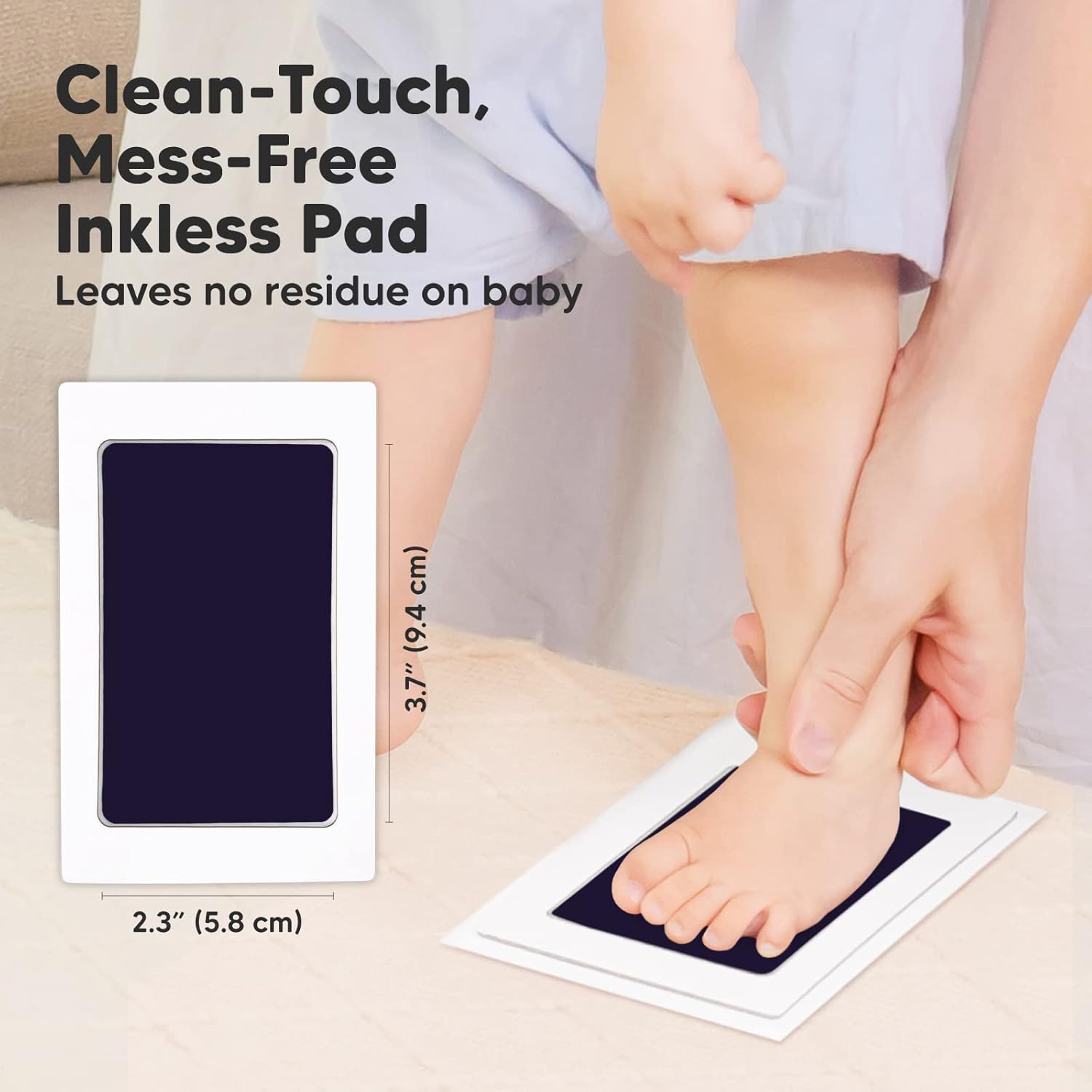 KeaBabies Inkless Hand Footprint Kit - 4-Pack Keepsake Frame for Newborns