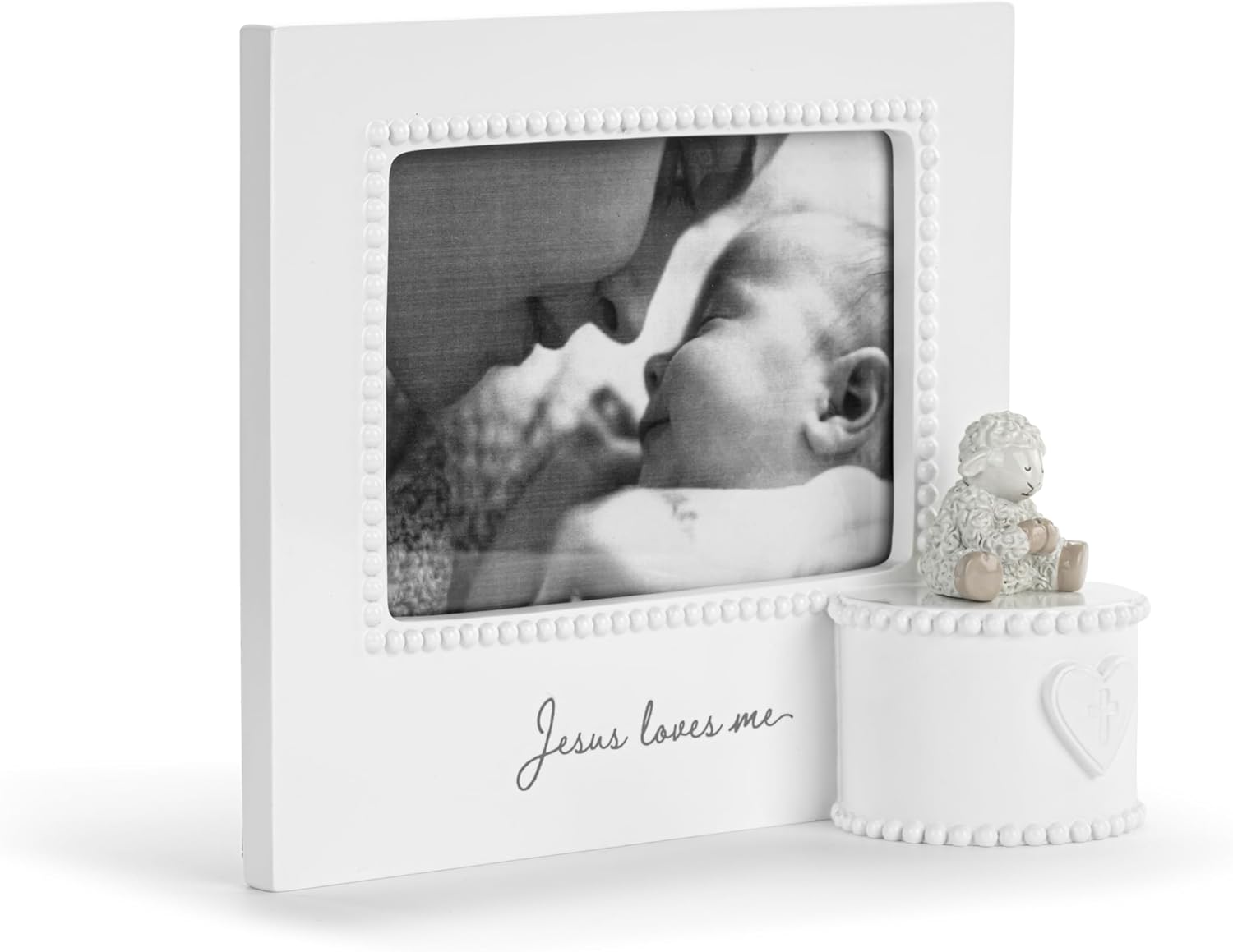 DEMDACO Musical Baby Keepsake Frame with Lamb Figurine