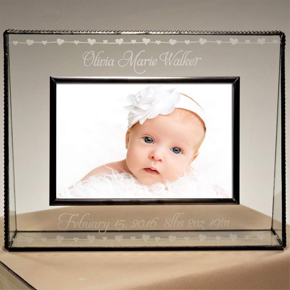 Baby Keepsake Frame Personalized 4x6 Clear Glass