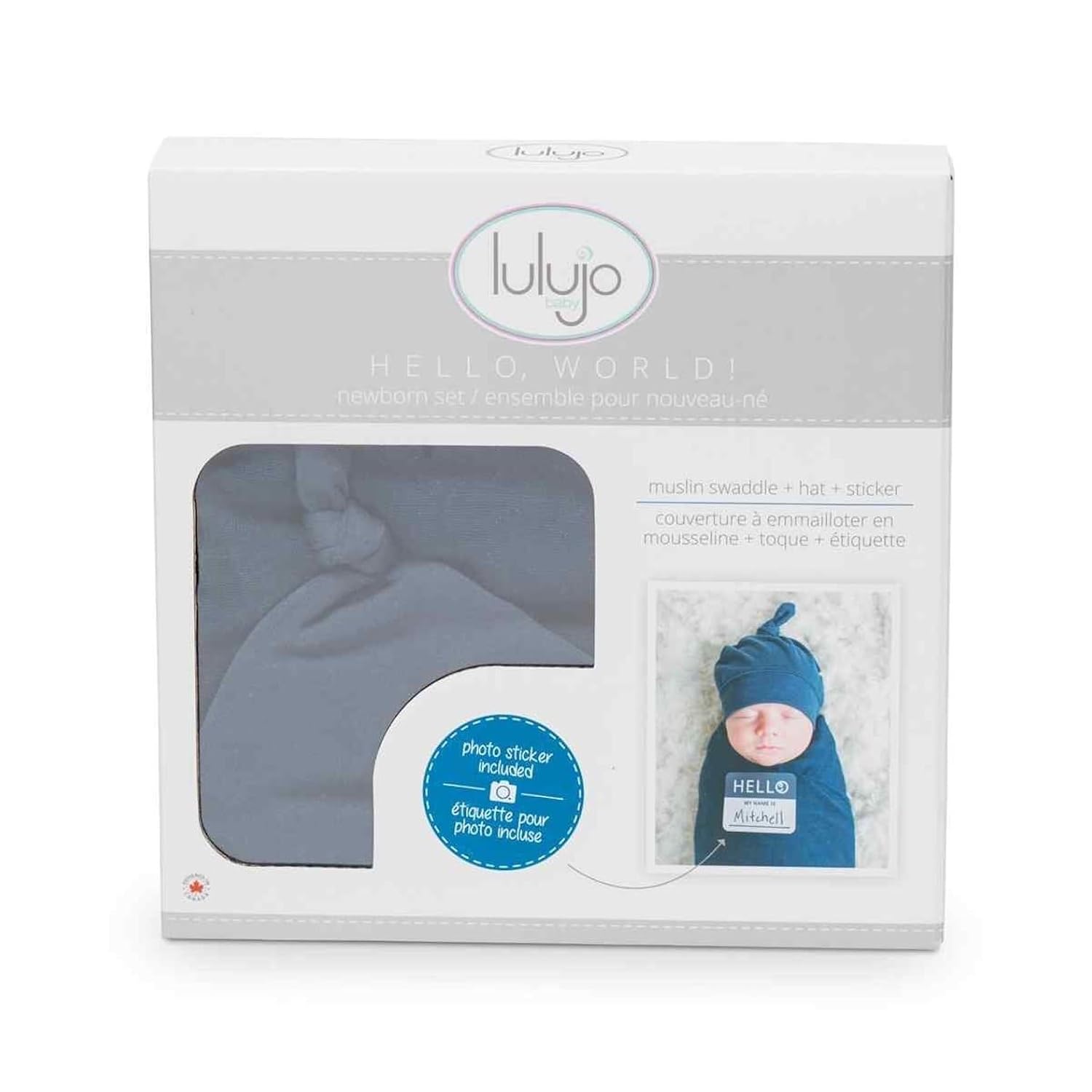 Lulujo Newborn Baby Swaddle Blanket Set with Hat