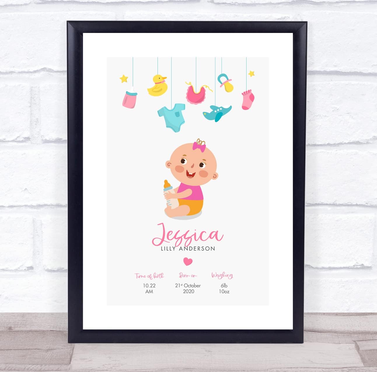 The Card Zoo New Baby Birth Details Print Keepsake Gift