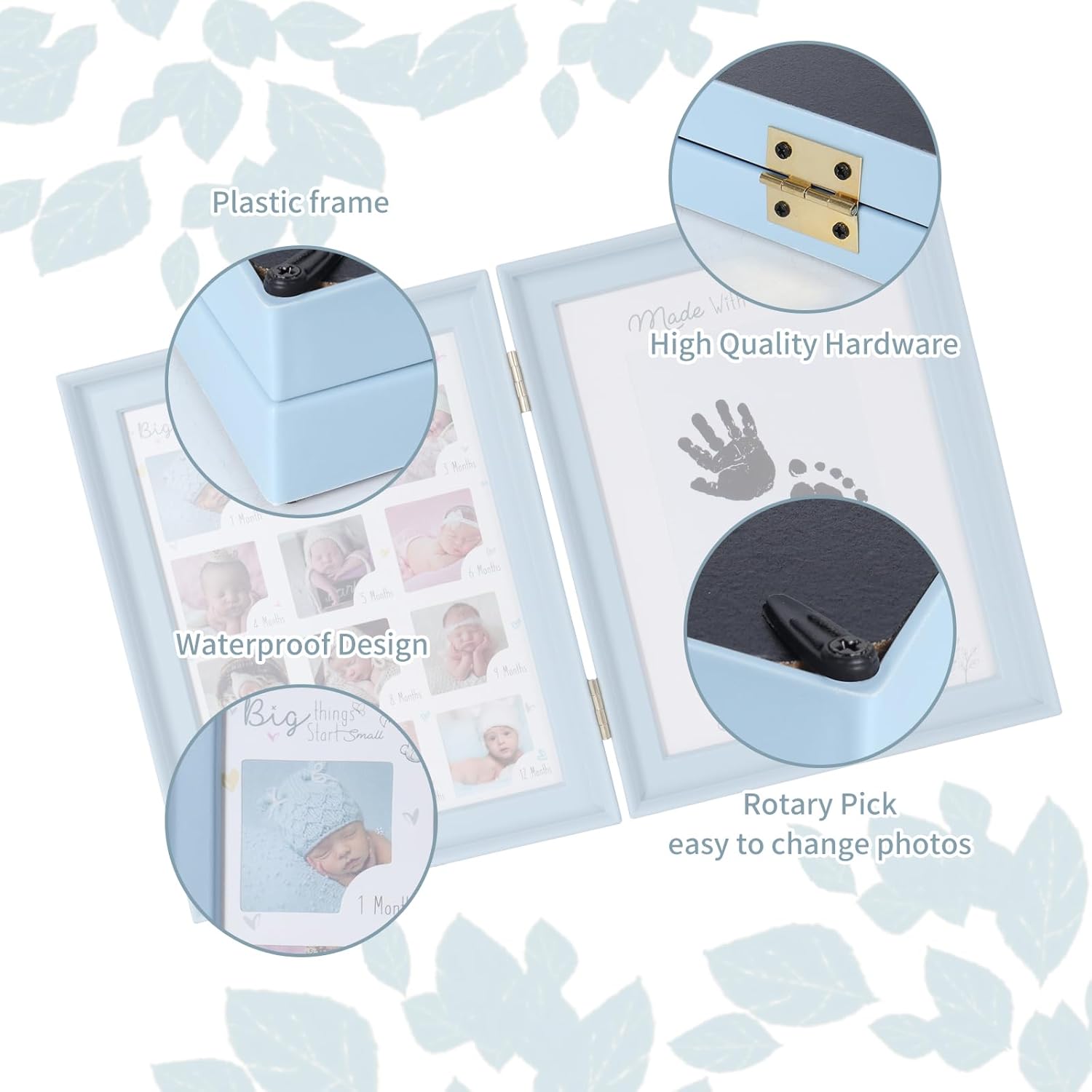 RECUTMS Baby Keepsake Frame Kit with Ink Pad and Pen