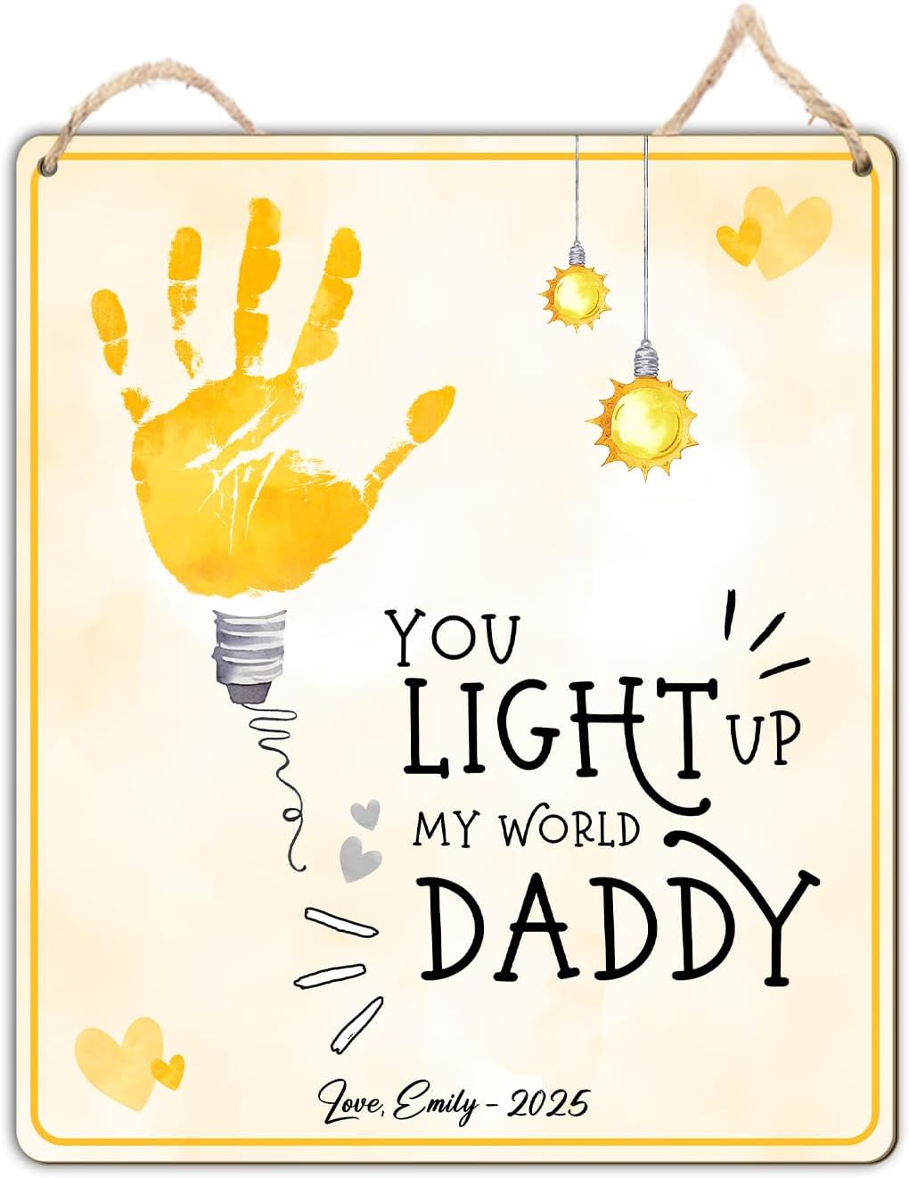 DIY Baby Handprint Art Sign for Fathers Day
