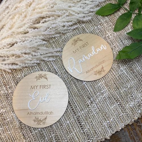 My First Ramadan Wooden Milestone Plaque Cherished Keepsake Baby Photoshoot Prop Newborn Decor Eid Decor