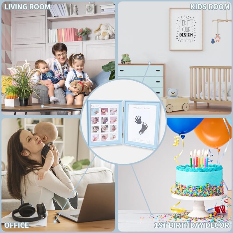 RECUTMS Baby Keepsake Frame Kit with Ink Pad and Pen