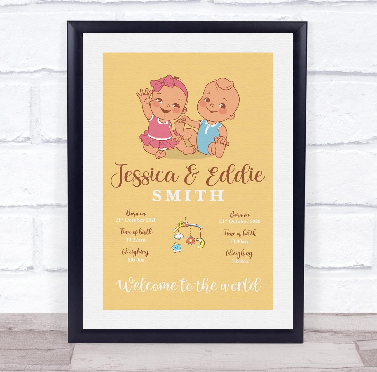 New Baby Birth Details Christening Keepsake Print Gift