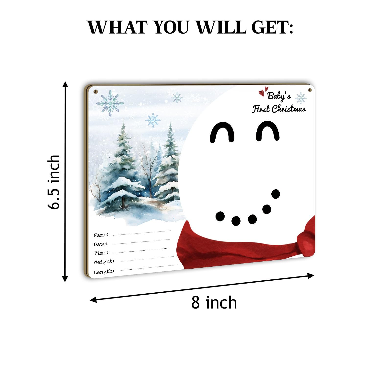 DIY Babys First Christmas Keepsake Sign with Orange Nose Snowman