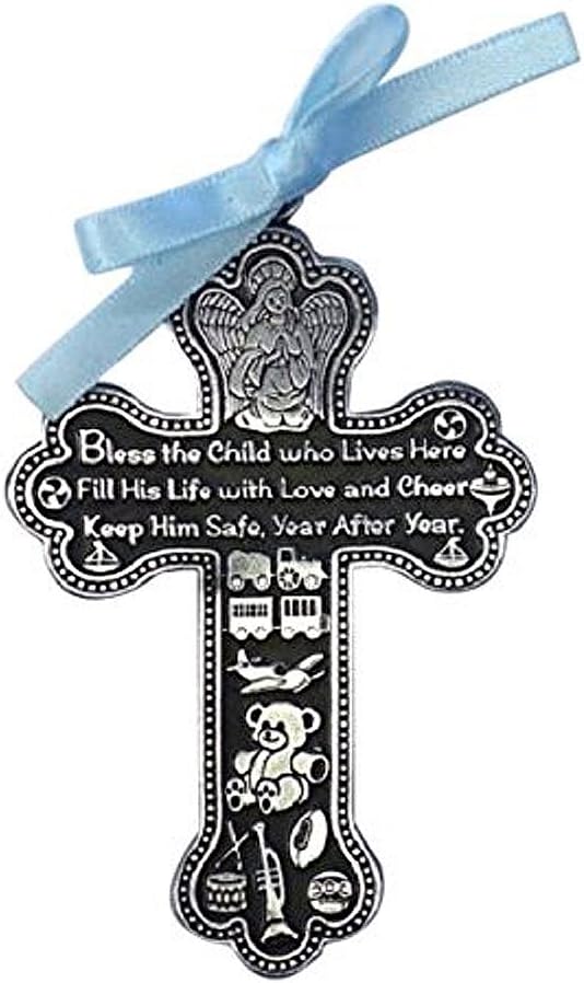 Cathedral Art Boys Pewter Bless This Child Guardian Angel Crib Medal