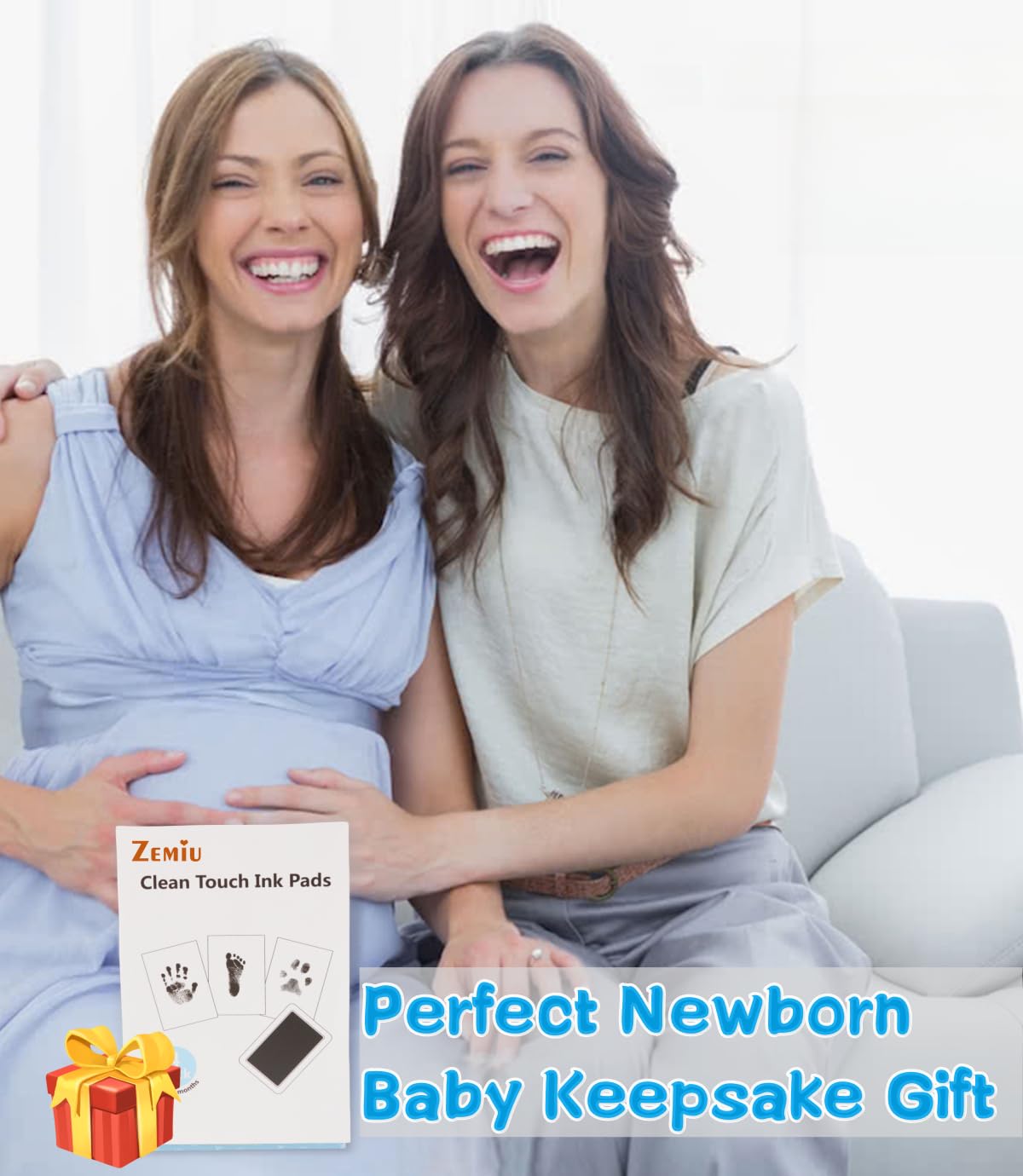 Zemiu Baby Handprint Footprint Kit - Safe Non-Toxic for Kids and Pets