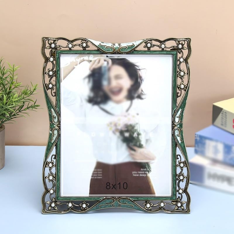 Jade Green Metal Frame Home Decor 6 Inches