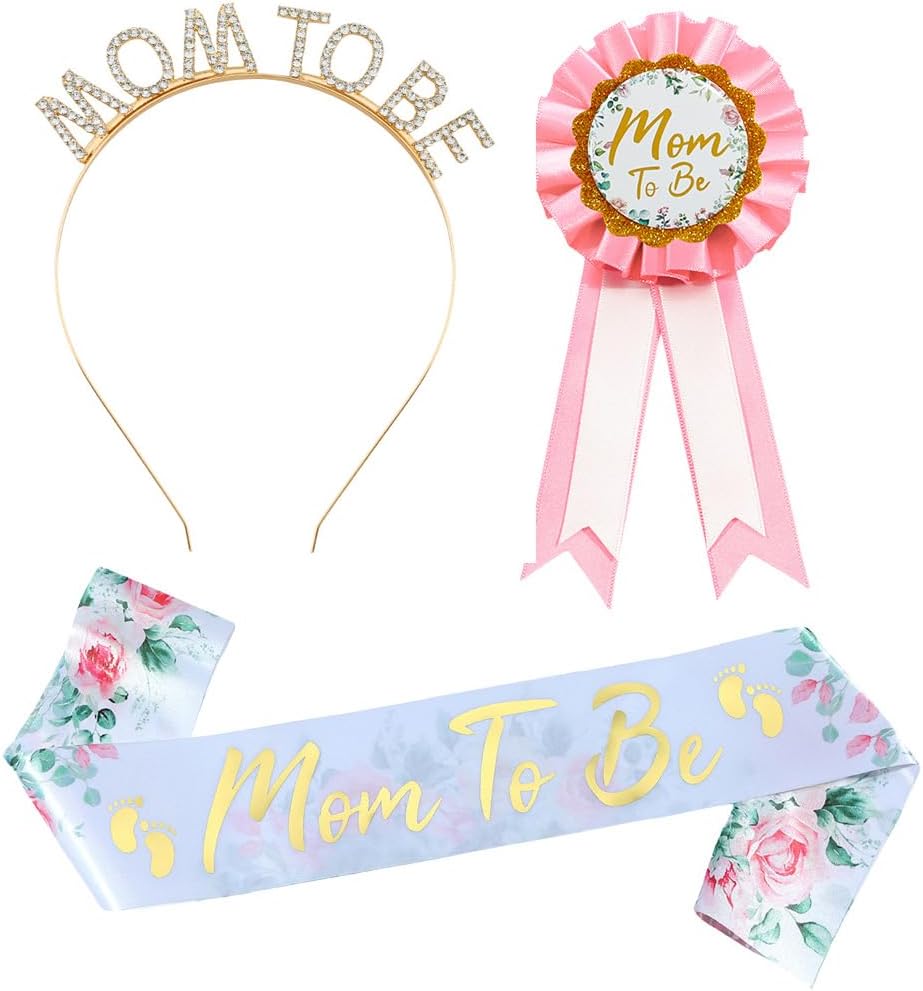 3 PCS Mom Dad to Be Pin and Maternity Sash Set