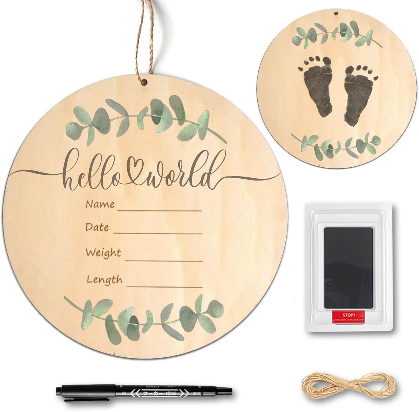 GAIBIJA Baby Birth Announcement Sign with Marker Pen