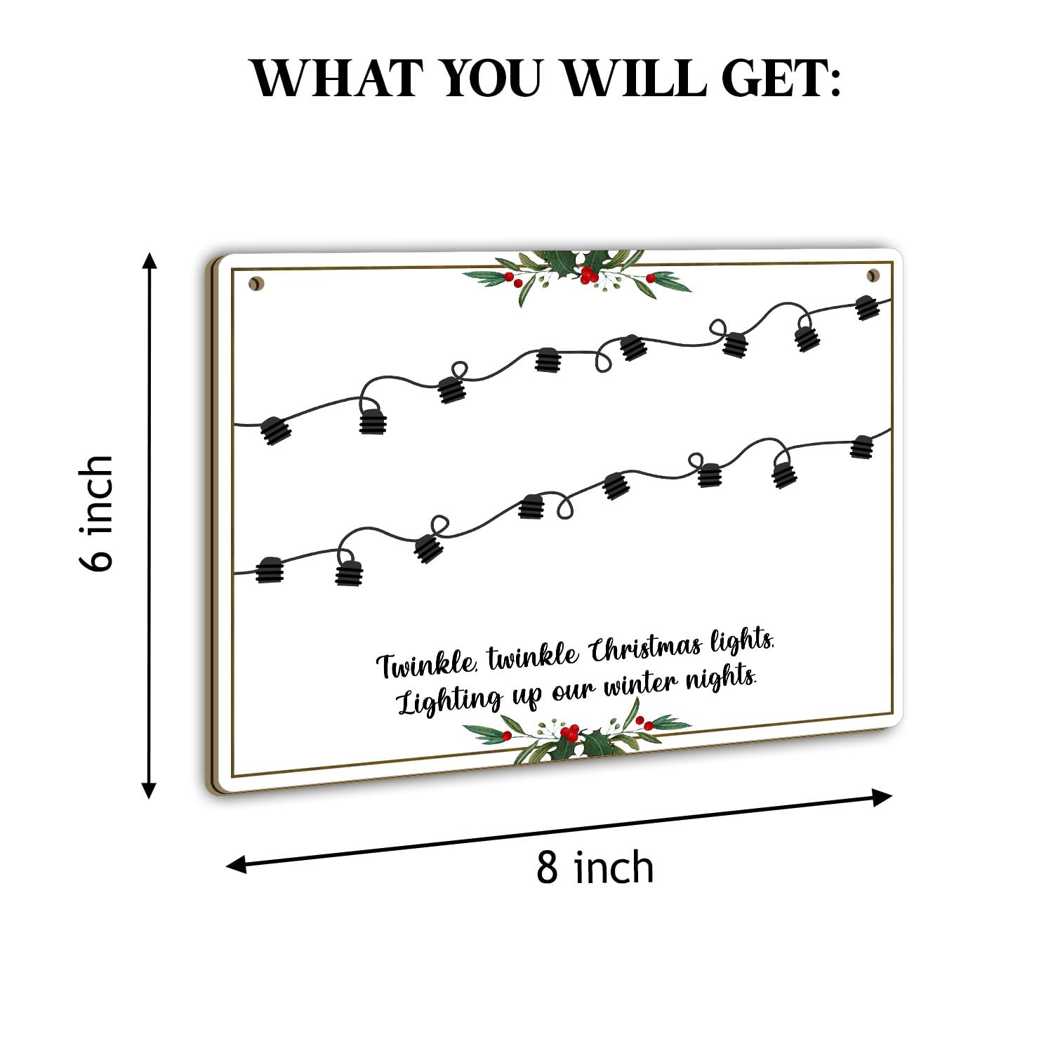 Fingerprint Christmas Lights Hanging Sign Babys First Christmas DIY Keepsake