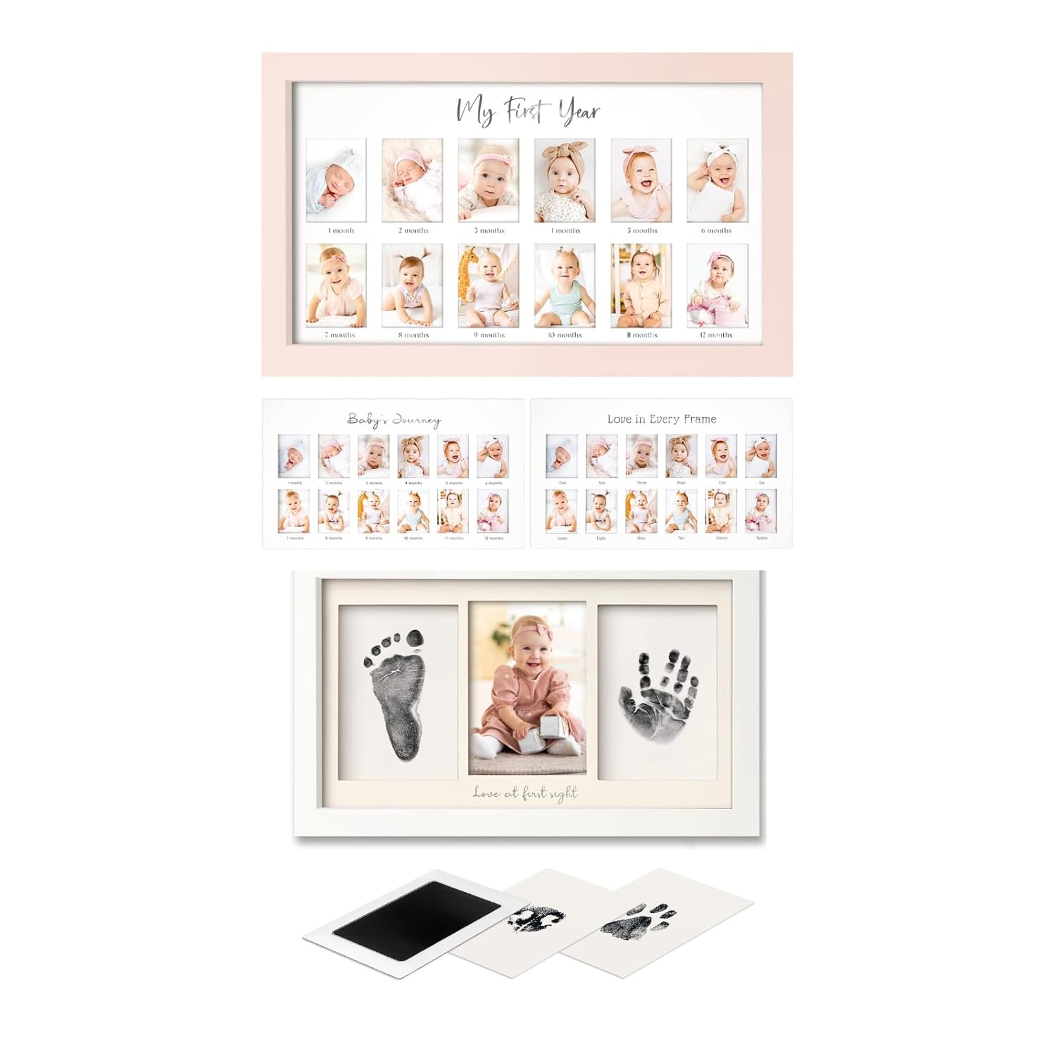 KeaBabies 12-Month Baby Photo Frame for Newborns