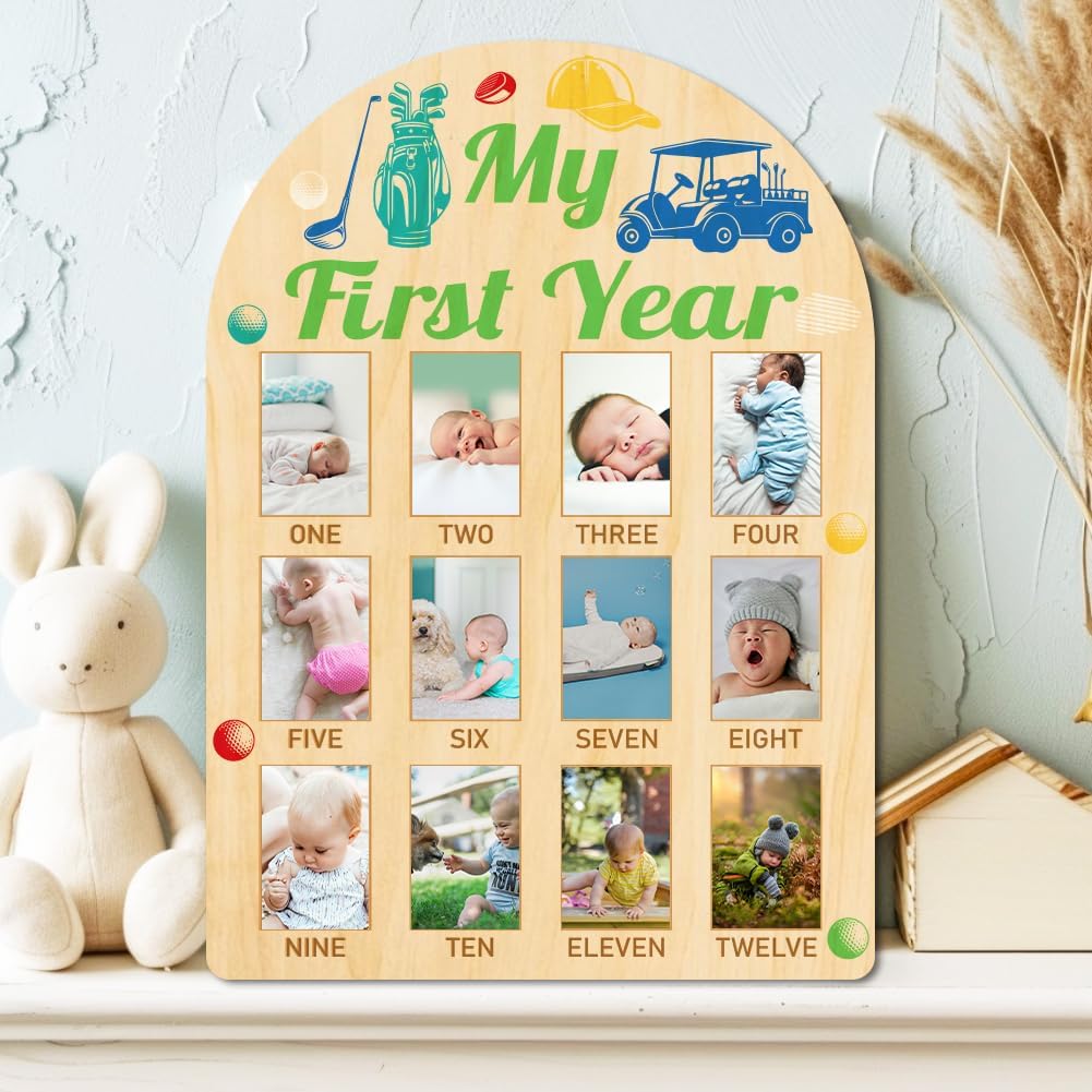 ORIGACH Baby Growth Photo Display Wooden Board 12 Months