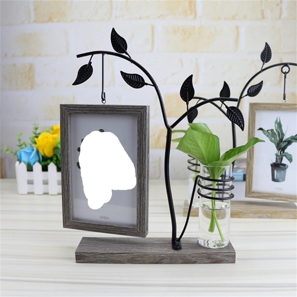 STBTOO Family Frame 4x6 Vertical Metal Tree Desk Photo Frame with Glass