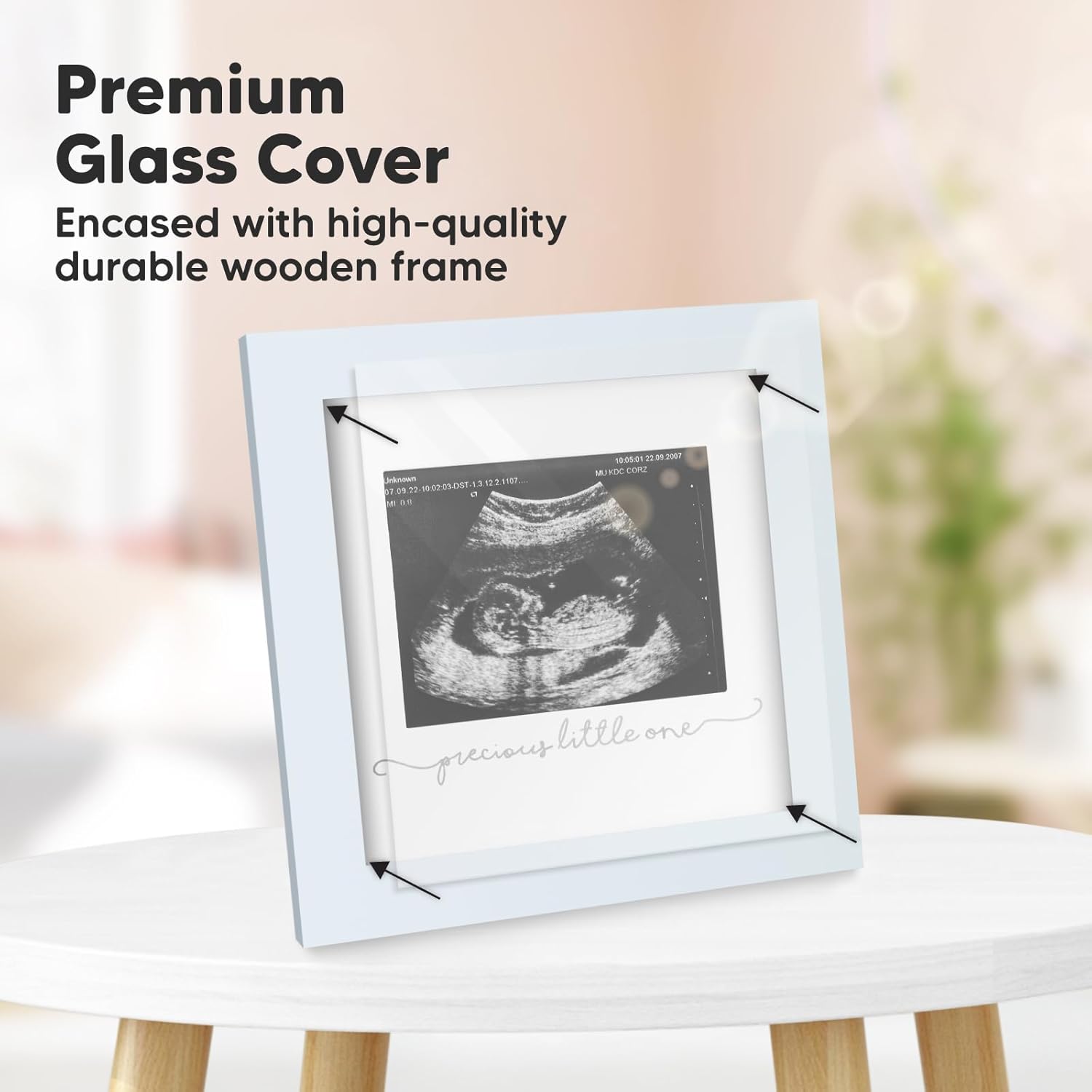 KeaBabies Baby Sonogram Picture Frame - Mist Blue 1