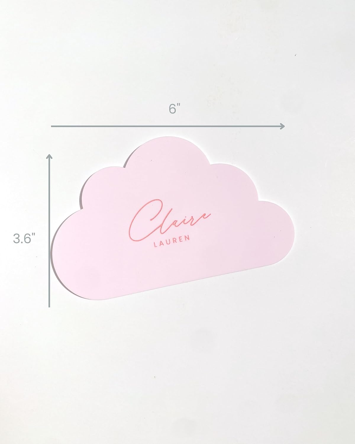 Custom Pink Baby Name Sign with Cloud Design