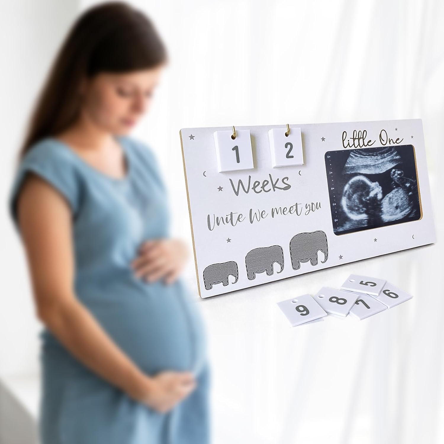 Pregnancy Reveal Kit with Felt Board and Wooden Sign