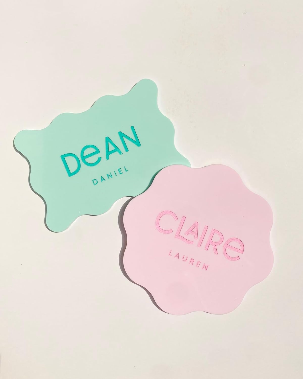 Modern Baby Name Sign Wavy Circle Green