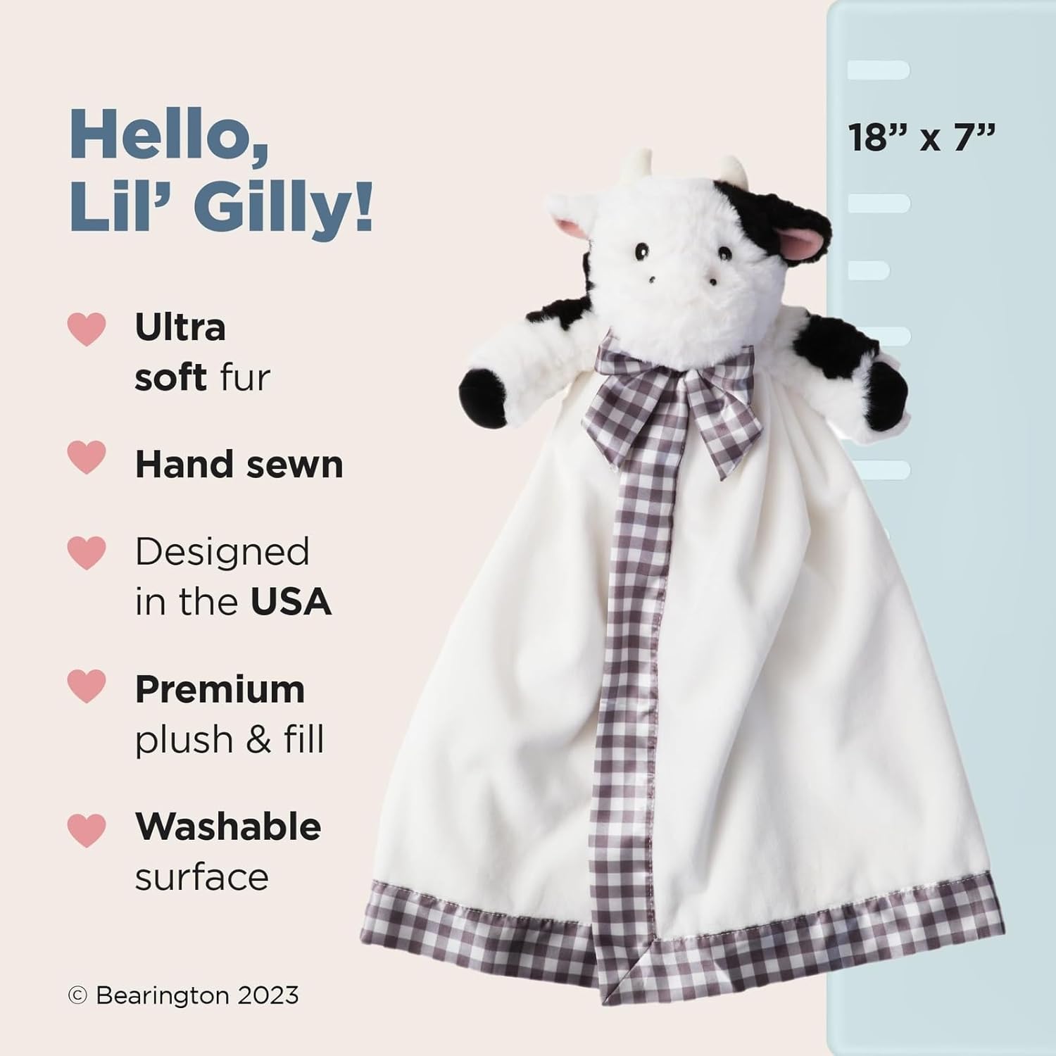 Bearington Lil Gilly 18 Inch Cow Lovey for Babies