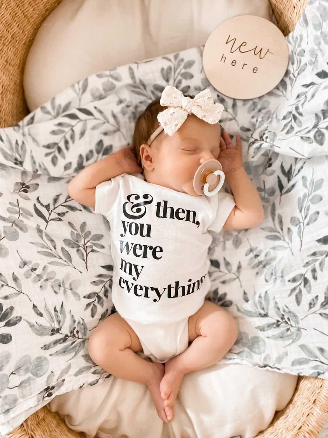 Miaoberry Organic Muslin Swaddle Blanket with Free Hat and Wooden Sign
