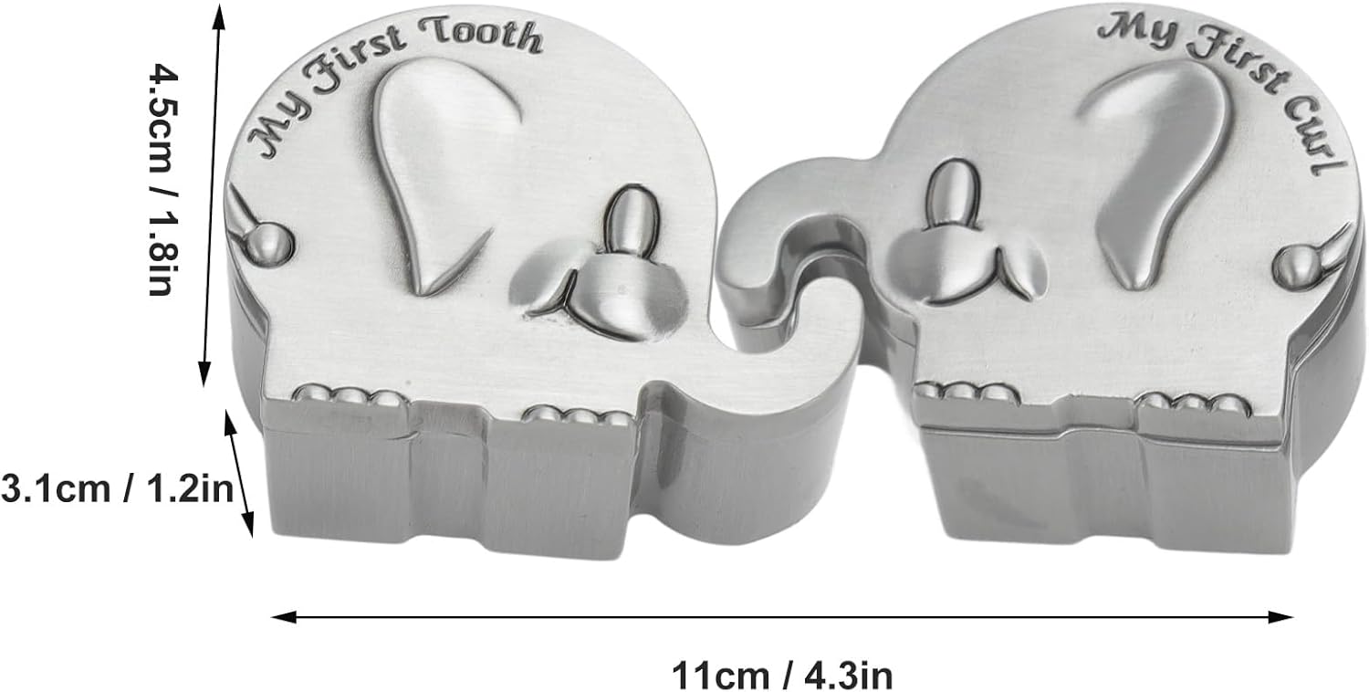 HEEPDD Elephant Shape Keepsake Box for Newborn 2 Pack