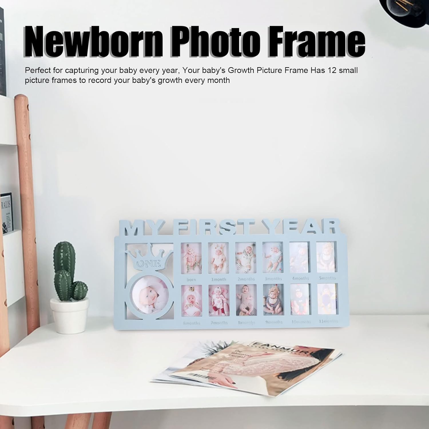 plplaaoo Babys First Year Frame 12 Month Milestone Photo Frame