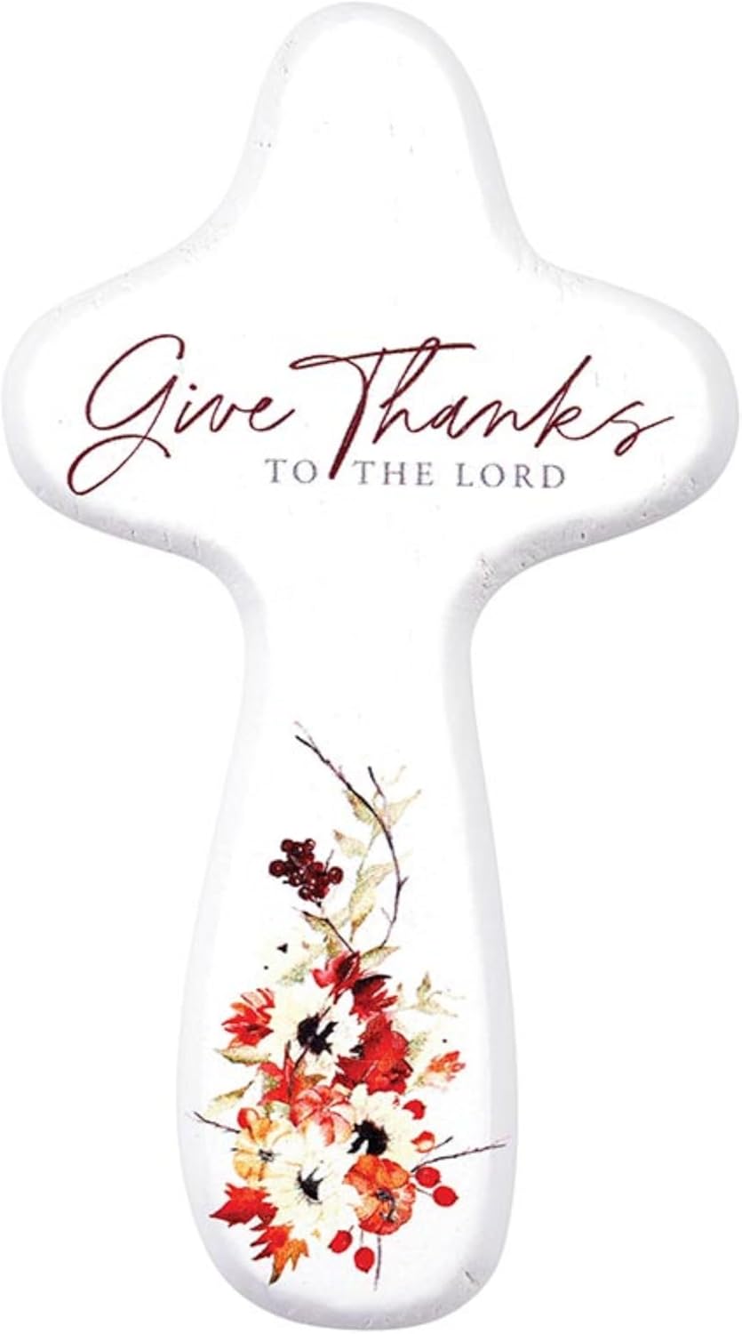Faithworks Small Wooden Pocket Cross - 4 Tall Give Thanks