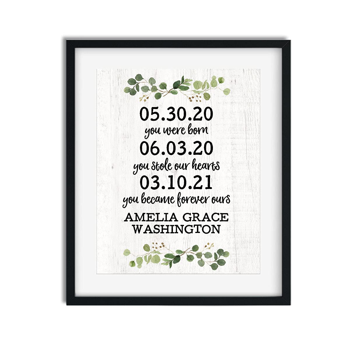 Custom Adoption Dates Print for Adoptive Families
