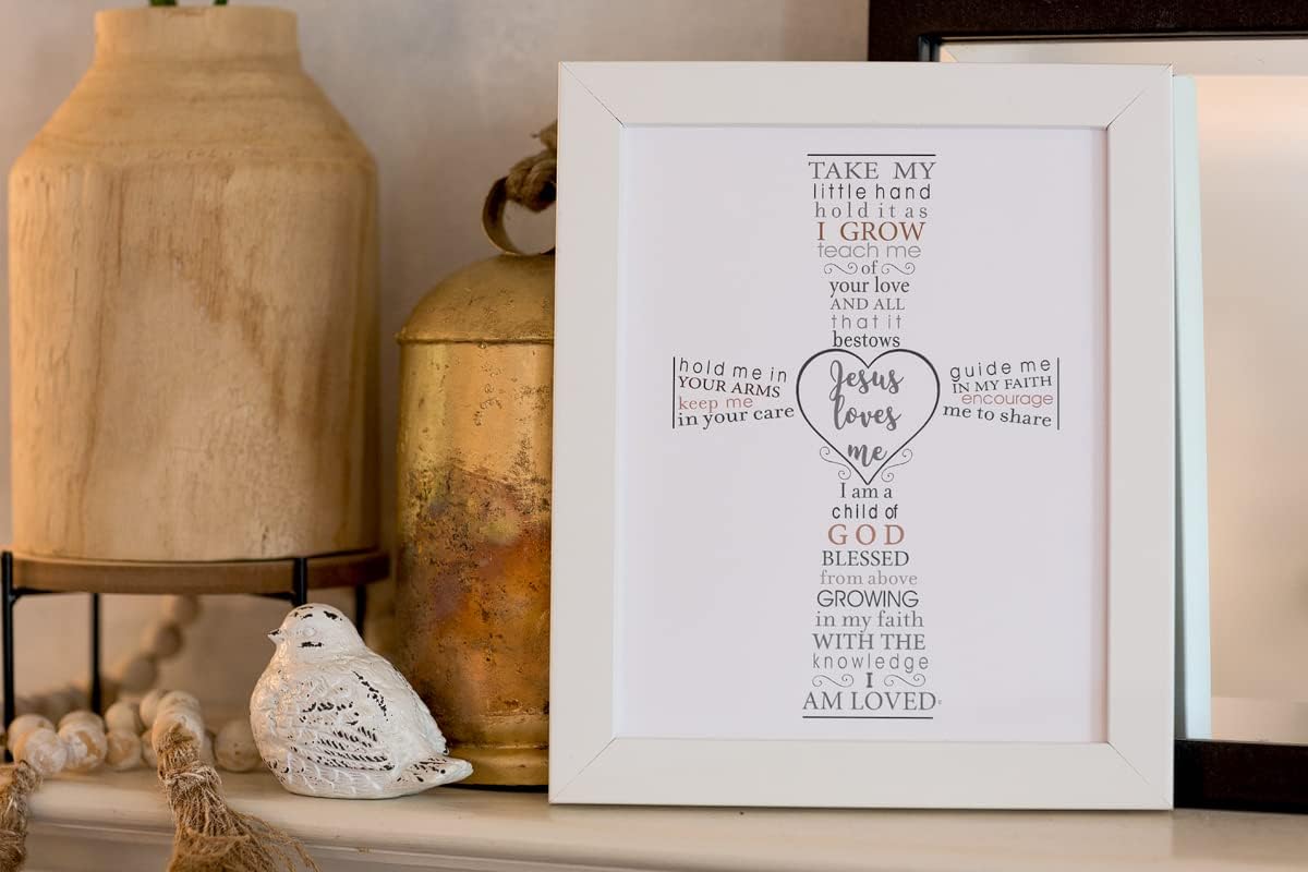Jesus Loves Me Frame for Baby Baptism - Made in USA