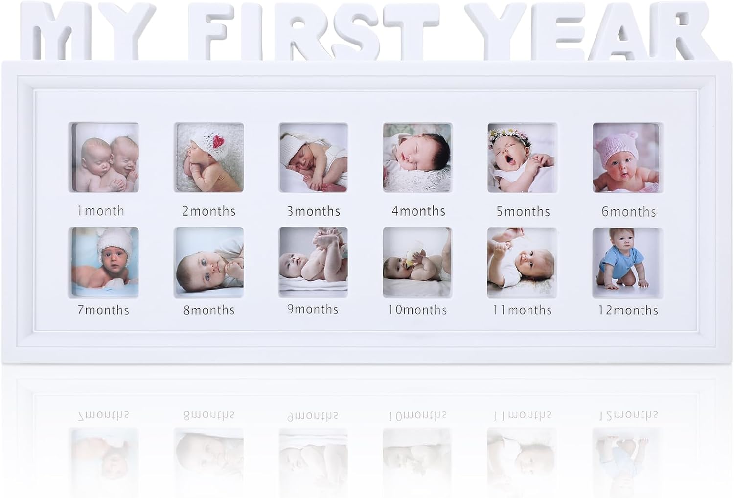 Thyle First Year Milestone Picture Frame 12 Months Baby Keepsake Frame White