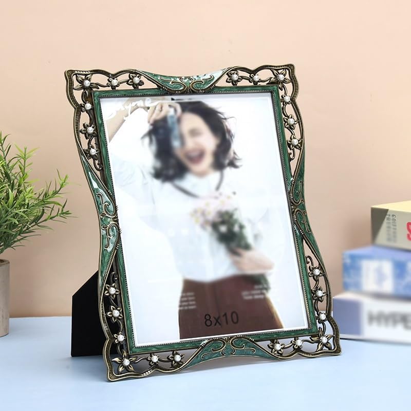 Jade Green Metal Frame Home Decor 6 Inches