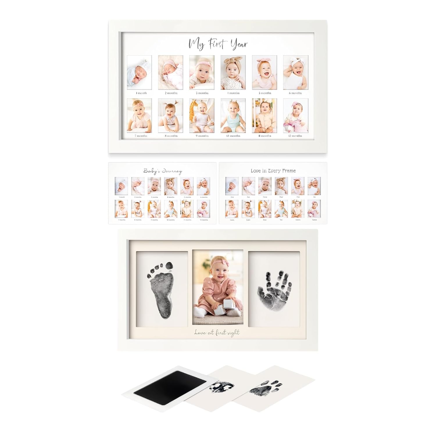 KeaBabies 12-Month Baby Photo Frame - Keepsake for Newborns