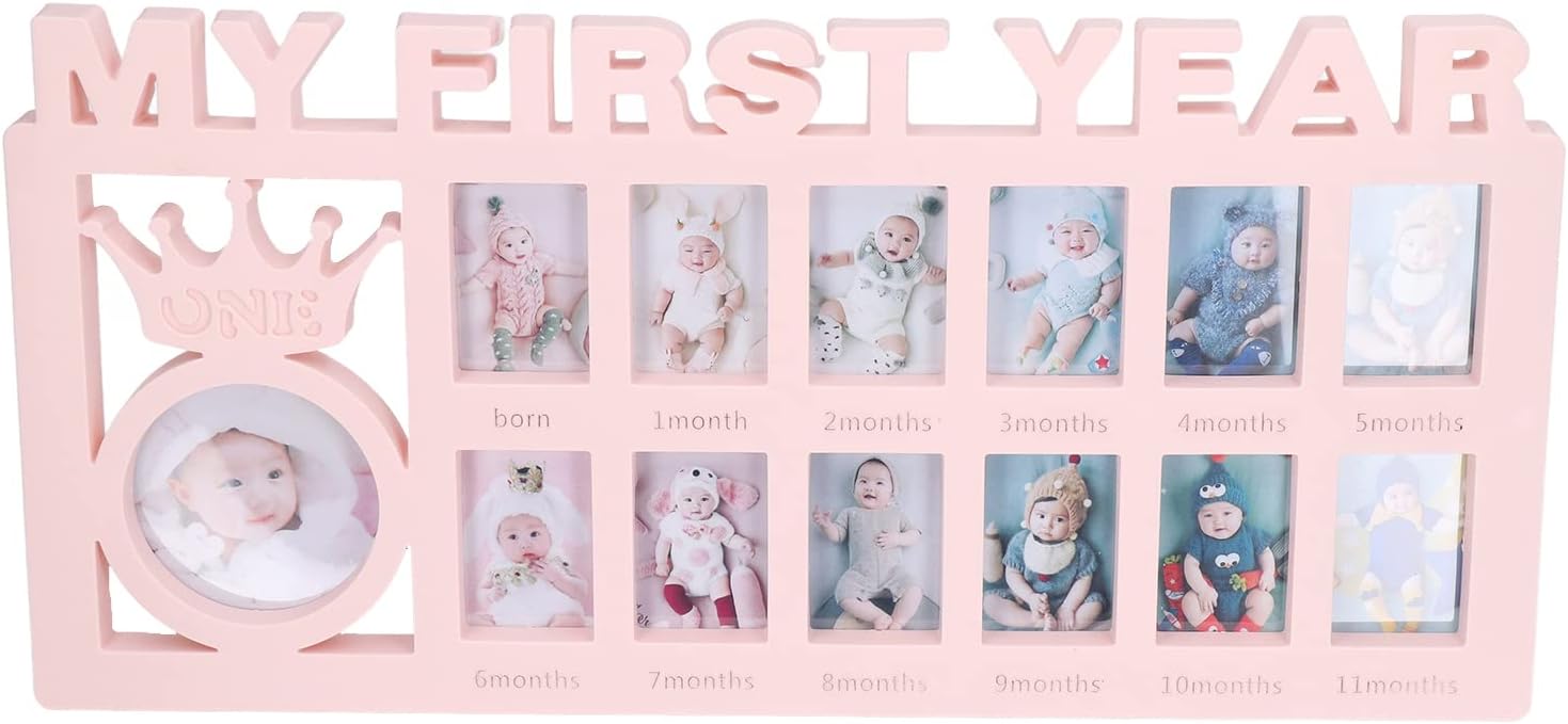 CHICIRIS Newborn First Year Photo Frame with 12 Slots