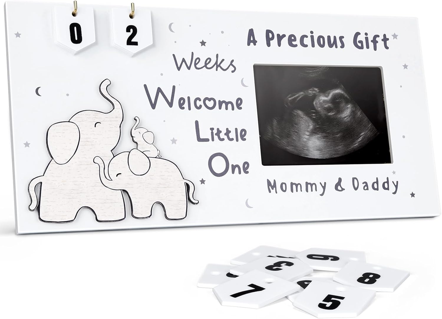 Qilxziy Ultrasound Picture Frame with Pregnancy Countdown 1