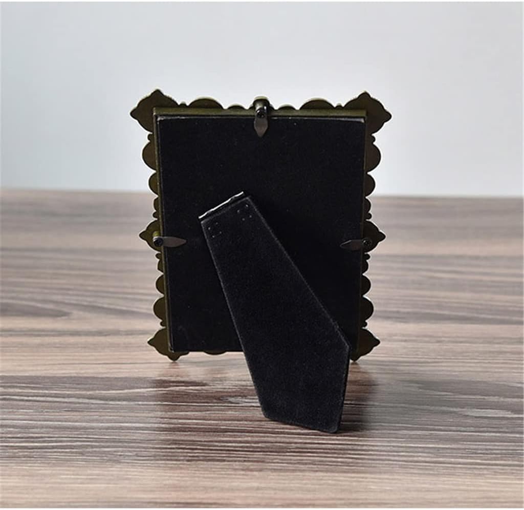 Vintage Metal Photo Frame with Diamonds and Velvet Back