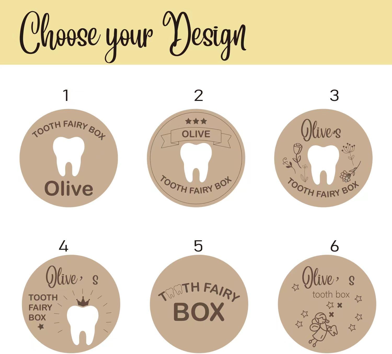 Thootyriaf Wooden Tooth Fairy Box with Engraved Name 1