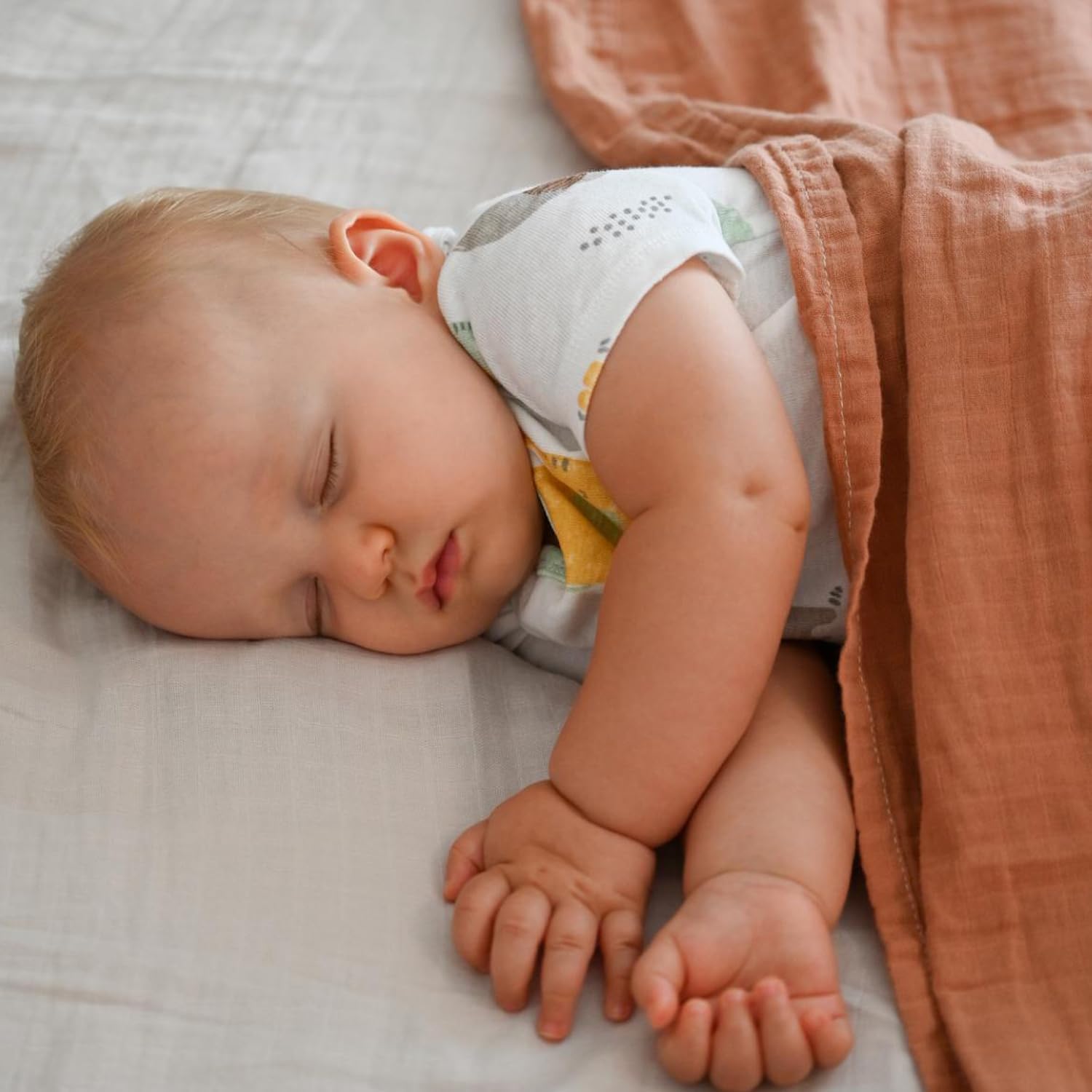 POMISO Muslin Swaddle Blankets 3 Pack 47x47 Inches Soft Breathable