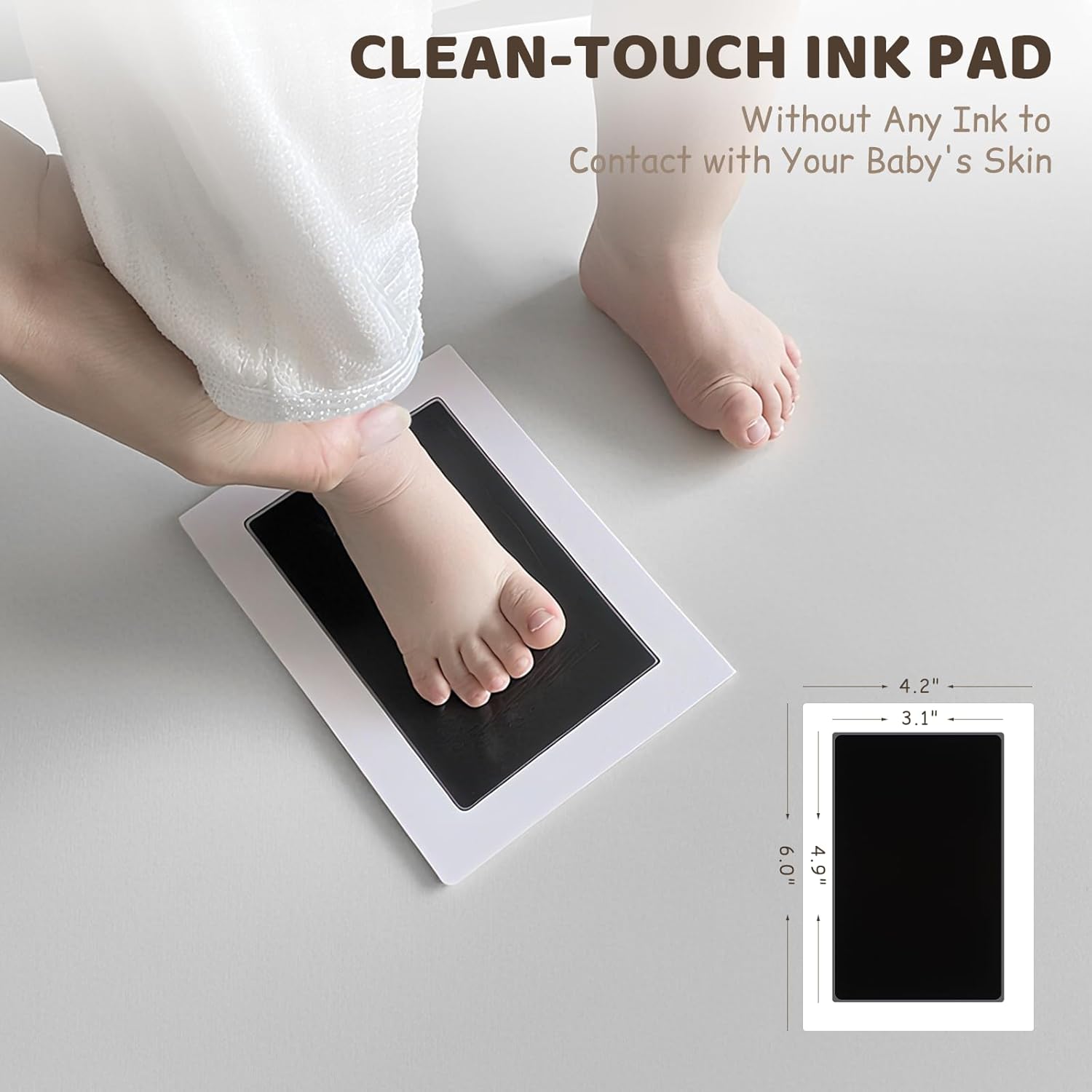 Tubuui Baby Inkless Hand Footprint Kit with Frame