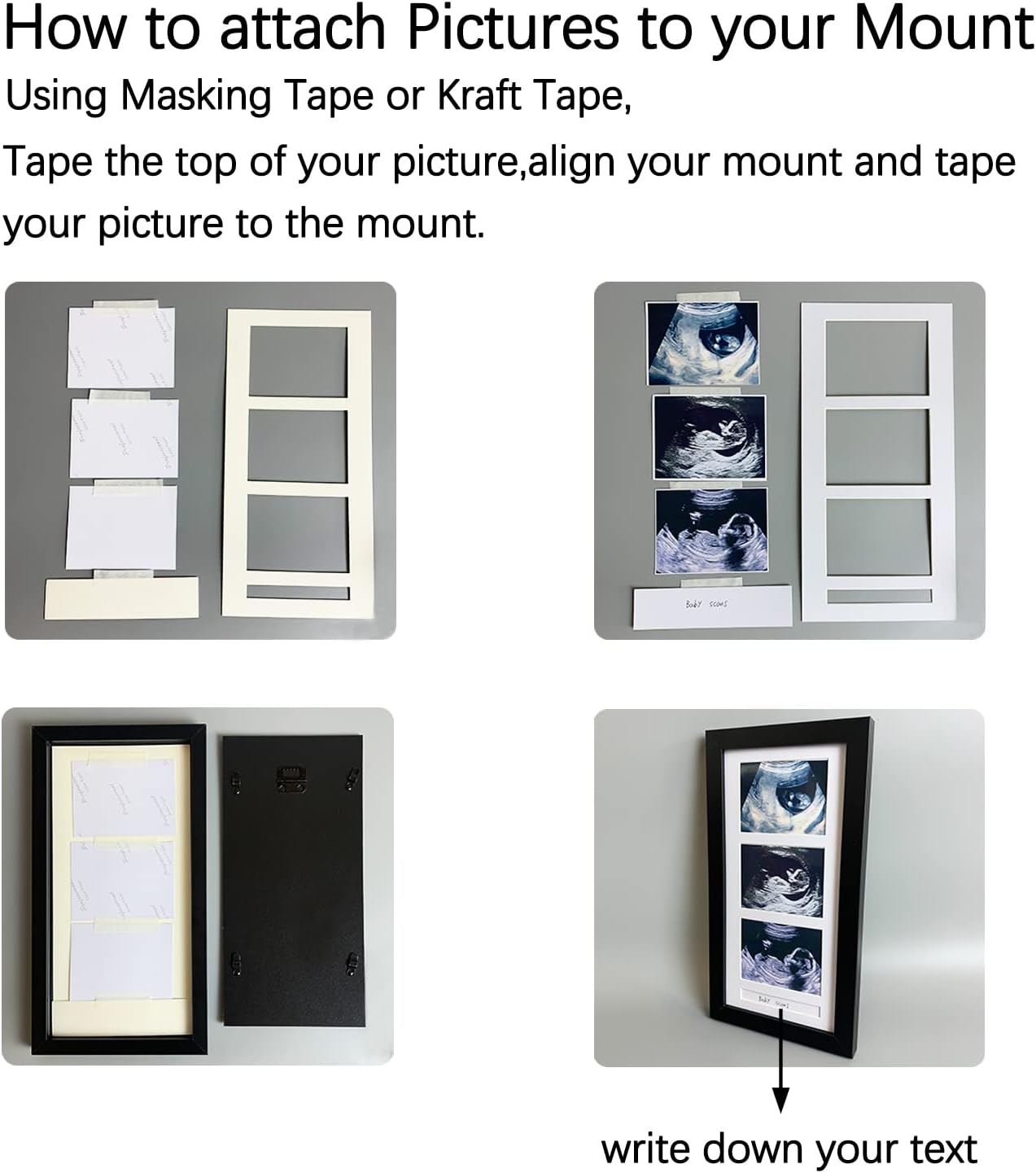 Triple Ultrasound Picture Frame with 3 Photos
