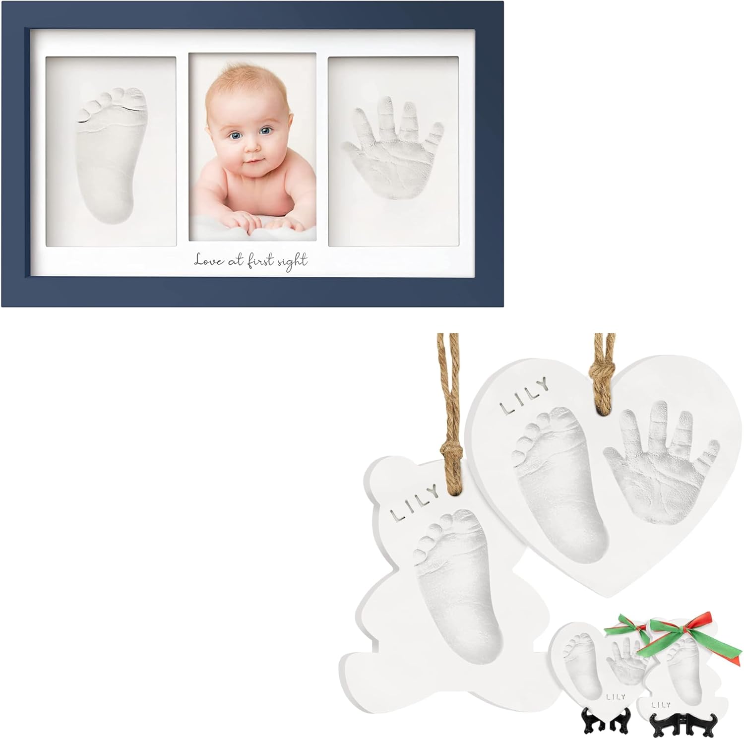 KeaBabies Baby Hand Footprint Kit - Keepsake Frame Personalized Gift 1