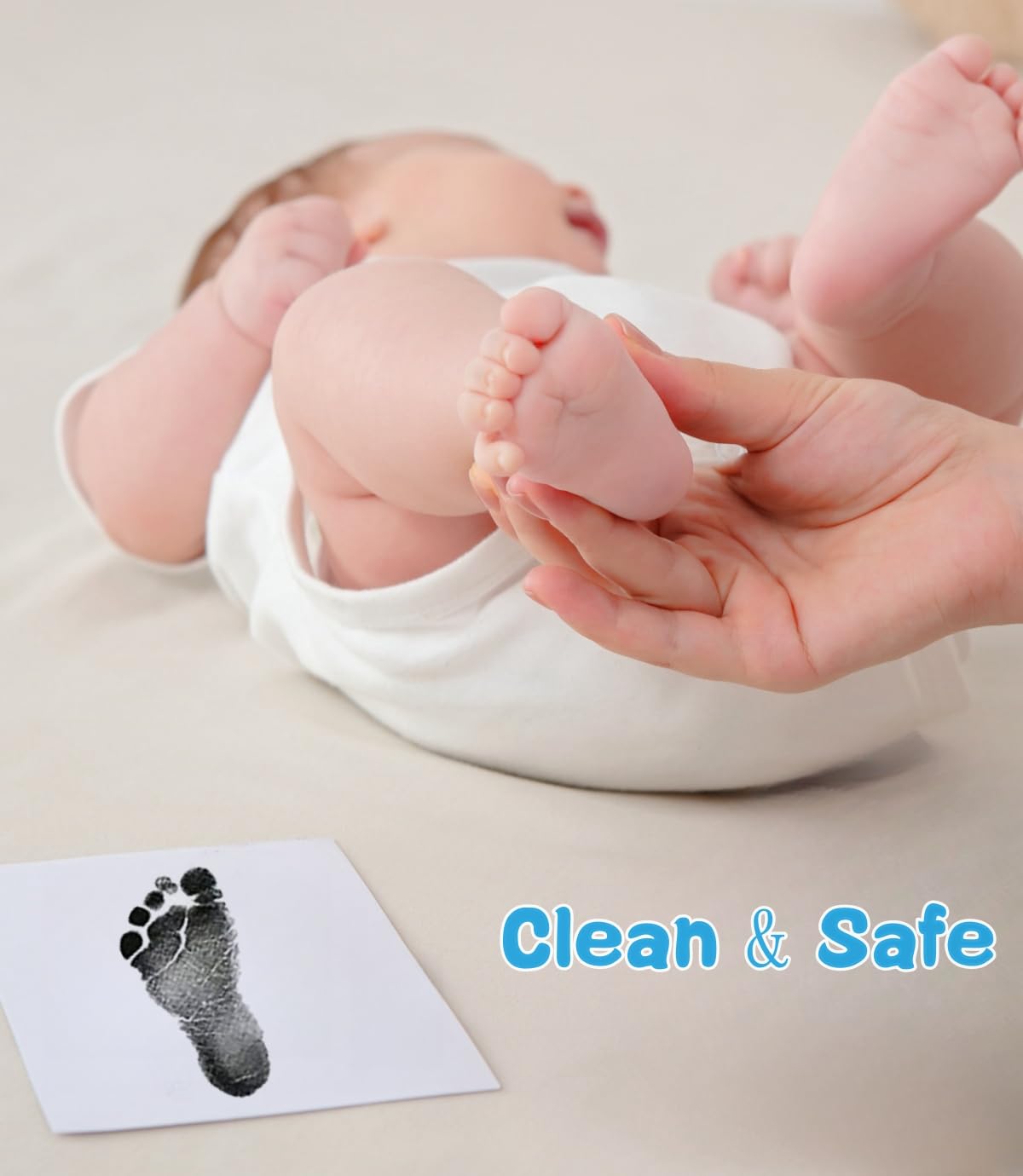 Zemiu Baby Handprint Footprint Kit - Safe Non-Toxic for Kids and Pets