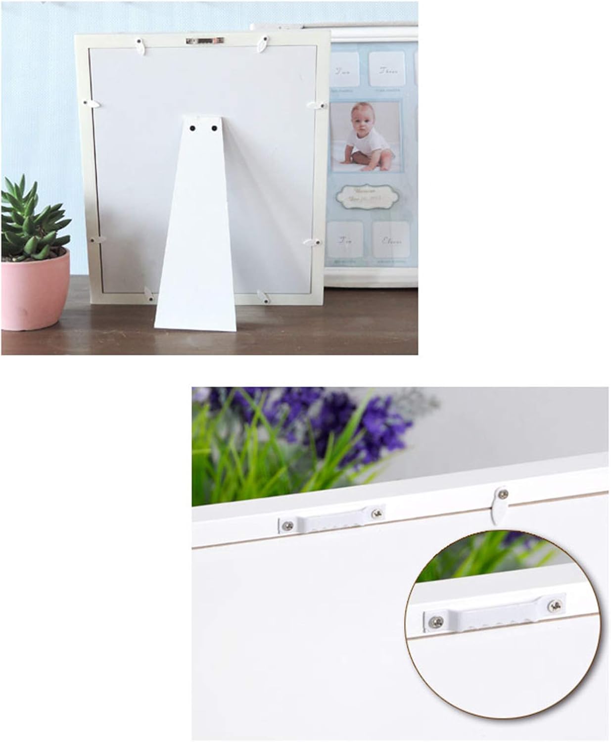 KMAKII 12 Month Baby First Year Collage Photo Frame - White