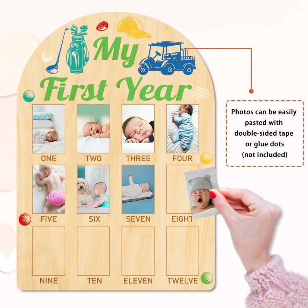 ORIGACH Baby Growth Photo Display Wooden Board 12 Months